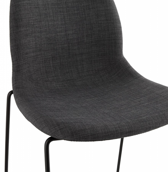 Scaun inalt bar gri tapitat Cooper II premium, stil modern, picioare negre subtiri otel, BS01690DG - Kokoon [6]