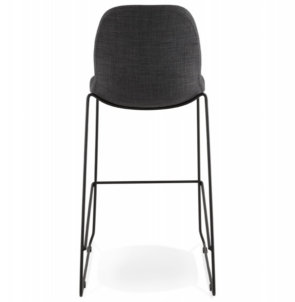 Scaun inalt bar gri tapitat Cooper II premium, stil modern, picioare negre subtiri otel, BS01690DG - Kokoon [5]