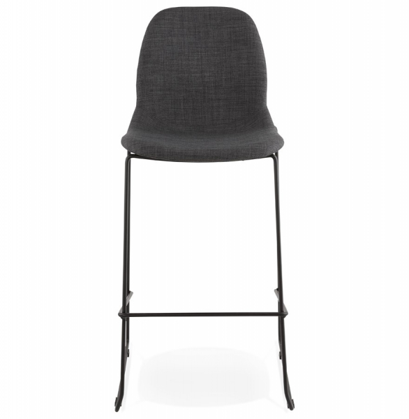 Scaun inalt bar gri tapitat Cooper II premium, stil modern, picioare negre subtiri otel, BS01690DG - Kokoon [2]