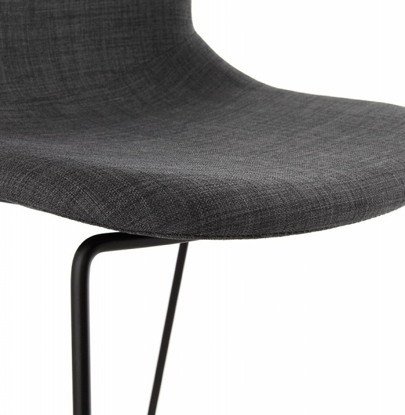 Scaun inalt bar gri tapitat Cooper II premium, stil modern, picioare negre subtiri otel, BS01690DG - Kokoon [7]