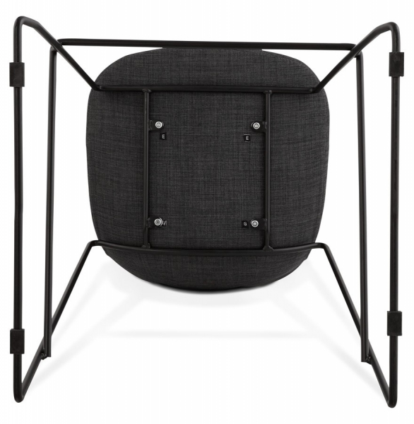 Scaun inalt bar gri tapitat Cooper II premium, stil modern, picioare negre subtiri otel, BS01690DG - Kokoon [13]