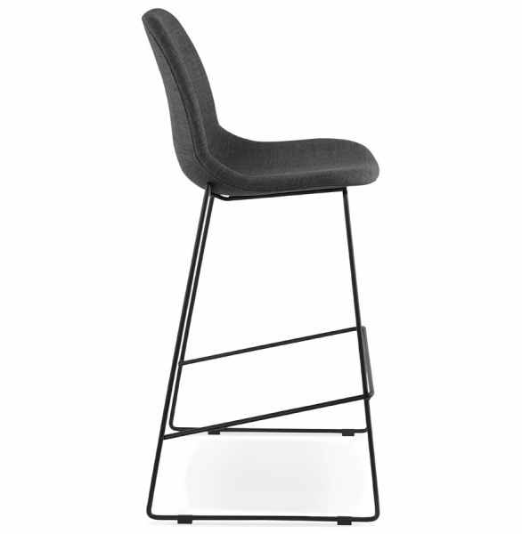 Scaun inalt bar gri tapitat Cooper II premium, stil modern, picioare negre subtiri otel, BS01690DG - Kokoon [3]