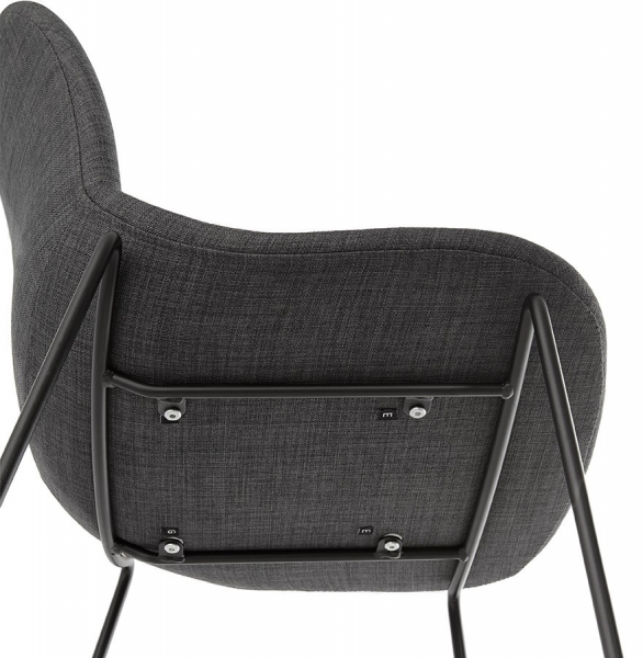 Scaun inalt bar gri tapitat Cooper II premium, stil modern, picioare negre subtiri otel, BS01690DG - Kokoon [9]
