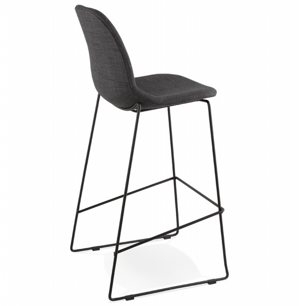 Scaun inalt bar gri tapitat Cooper II premium, stil modern, picioare negre subtiri otel, BS01690DG - Kokoon [4]