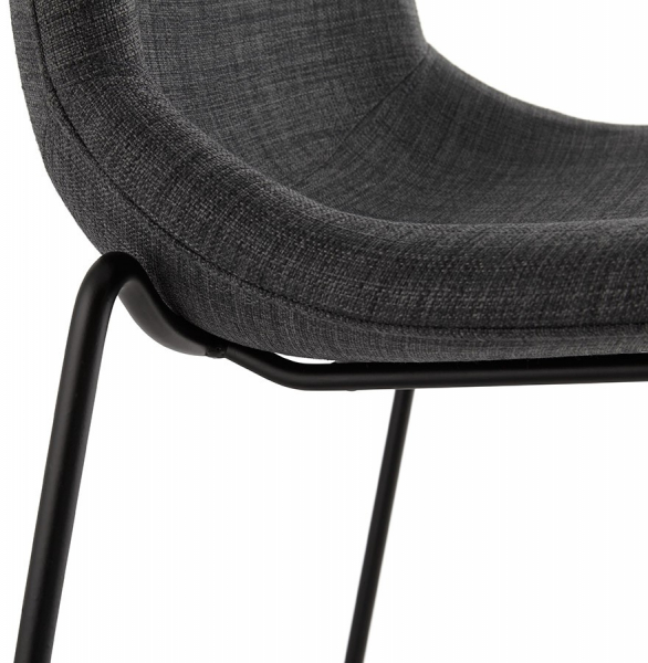 Scaun inalt bar gri tapitat Cooper II premium, stil modern, picioare negre subtiri otel, BS01690DG - Kokoon [8]