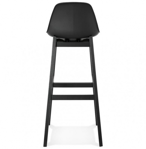 Scaun bar negru Daily premium stil scandinav, picioare negre lemn, polipropilena / piele ecologica, BS01750BLBL - Kokoon [4]