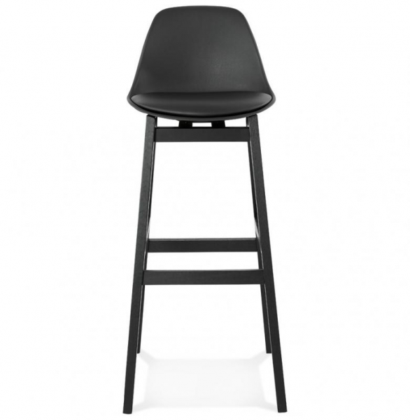 Scaun bar negru Daily premium stil scandinav, picioare negre lemn, polipropilena / piele ecologica, BS01750BLBL - Kokoon [7]