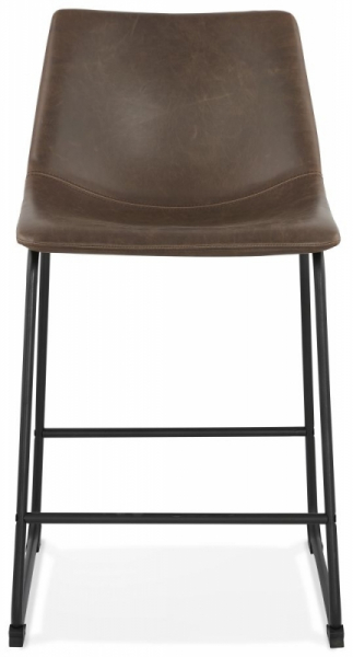Scaun bar maro piele ecologica Earth II premium fara brate, picioare negre subtiri otel, BS01780BR - Kokoon [2]