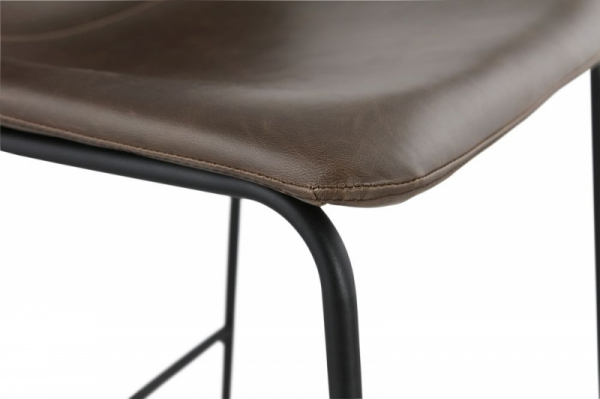 Scaun bar maro piele ecologica Earth II premium fara brate, picioare negre subtiri otel, BS01780BR - Kokoon [8]