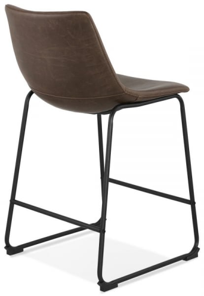 Scaun bar maro piele ecologica Earth II premium fara brate, picioare negre subtiri otel, BS01780BR - Kokoon [4]