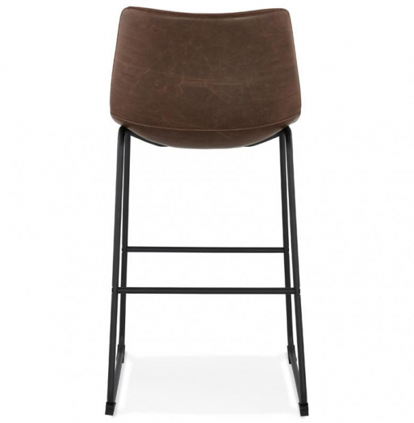 Scaun bar maro tapitat piele ecologica Earth premium, picioare negre subtiri otel, BS01790BR - Kokoon [5]