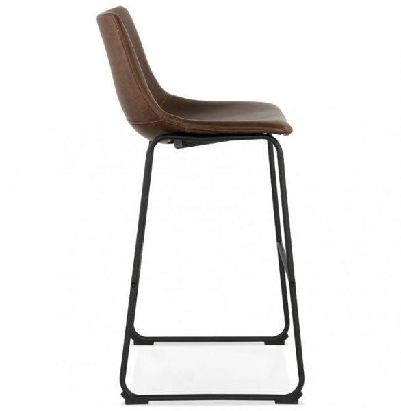 Scaun bar maro tapitat piele ecologica Earth premium, picioare negre subtiri otel, BS01790BR - Kokoon [3]