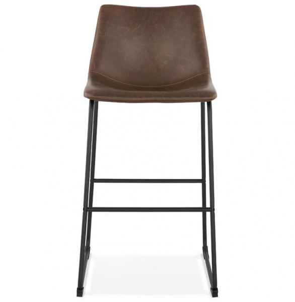 Scaun bar maro tapitat piele ecologica Earth premium, picioare negre subtiri otel, BS01790BR - Kokoon [2]