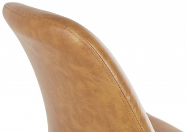Scaun bar maro piele ecologica Elemer premium, stil scandinav, picioare lemn masiv, BS01900BRNA - Kokoon [7]