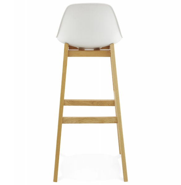 Scaun inalt bar alb Elody Premium stil scandinav, polipropilena, picioare lemn masiv stejar, BS01280WHWH - Kokoon [5]