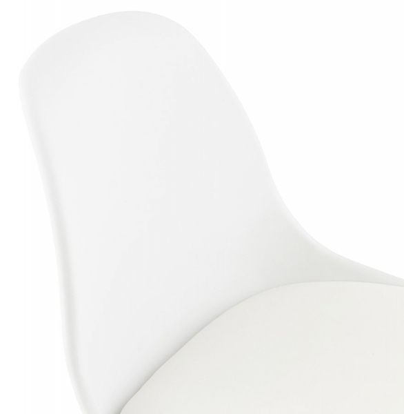 Scaun inalt bar alb Elody Premium stil scandinav, polipropilena, picioare lemn masiv stejar, BS01280WHWH - Kokoon [8]