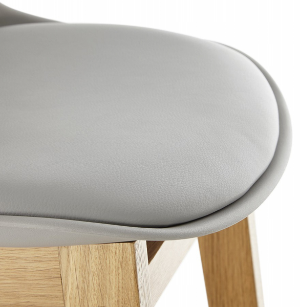 Scaun bar gri Elody stil scandinav, polipropilena / picioare lemn masiv stejar, BS01170GRGR - Kokoon [7]