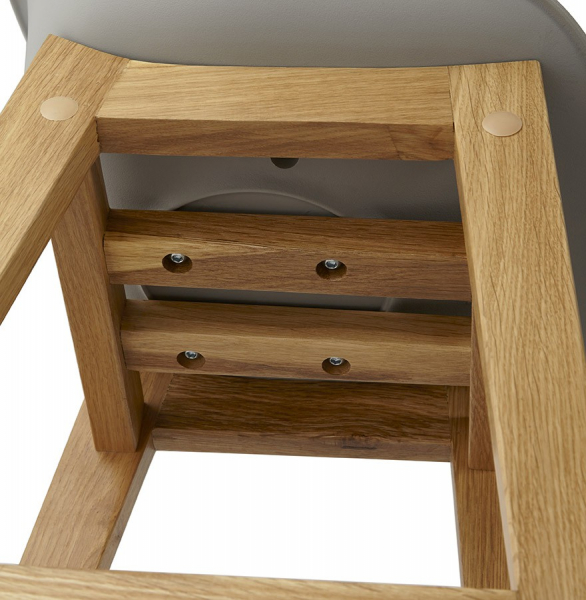 Scaun bar gri Elody stil scandinav, polipropilena / picioare lemn masiv stejar, BS01170GRGR - Kokoon [9]