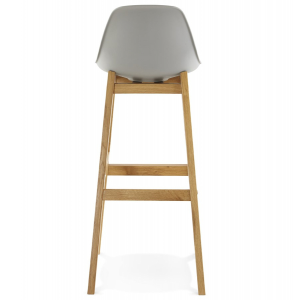 Scaun bar gri Elody stil scandinav, polipropilena / picioare lemn masiv stejar, BS01170GRGR - Kokoon [5]