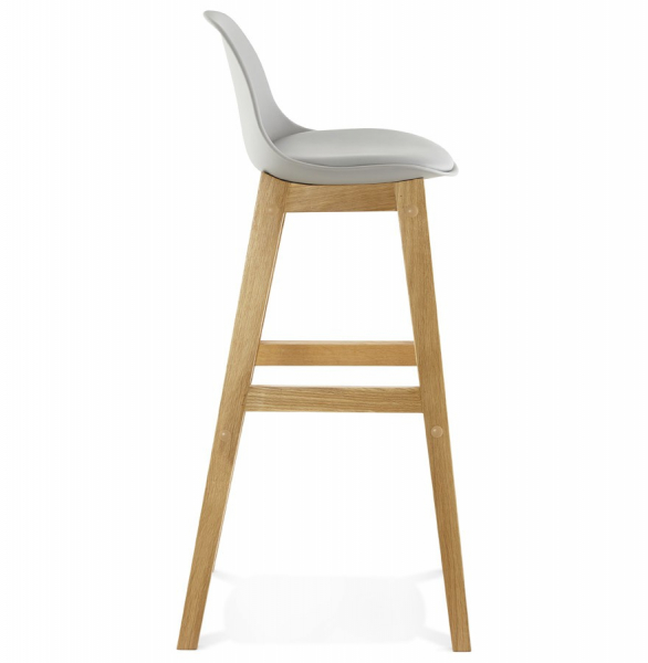 Scaun bar gri Elody stil scandinav, polipropilena / picioare lemn masiv stejar, BS01170GRGR - Kokoon [3]
