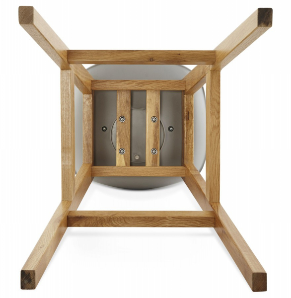 Scaun bar gri Elody stil scandinav, polipropilena / picioare lemn masiv stejar, BS01170GRGR - Kokoon [12]