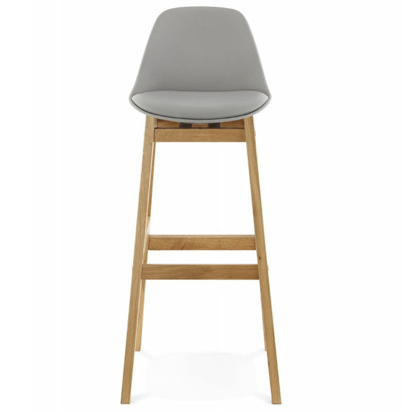 Scaun bar gri Elody stil scandinav, polipropilena / picioare lemn masiv stejar, BS01170GRGR - Kokoon [2]