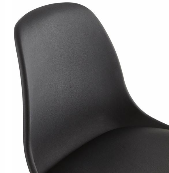 Scaun inalt bar negru Elody II premium stil scandinav, picioare lemn masiv, tapiterie piele ecologica, BS01450BLBL - Kokoon [7]
