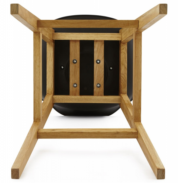 Scaun inalt bar negru Elody II premium stil scandinav, picioare lemn masiv, tapiterie piele ecologica, BS01450BLBL - Kokoon [11]