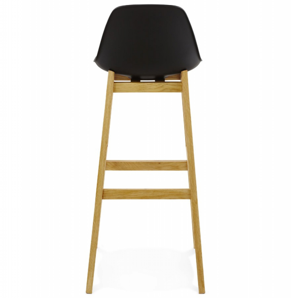 Scaun inalt bar negru Elody Premium stil scandinav, polipropilena, picioare lemn masiv stejar, BS01290BLBL - Kokoon [5]