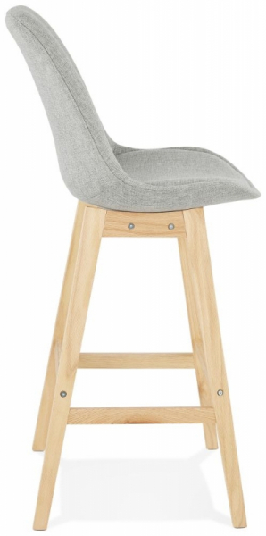 Scaun bar gri tapitat Louis premium, stil scandinav, material textil / picioare lemn masiv, BS01910GRNA - Kokoon [3]