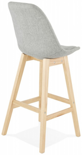Scaun bar gri tapitat Louis premium, stil scandinav, material textil / picioare lemn masiv, BS01910GRNA - Kokoon [4]