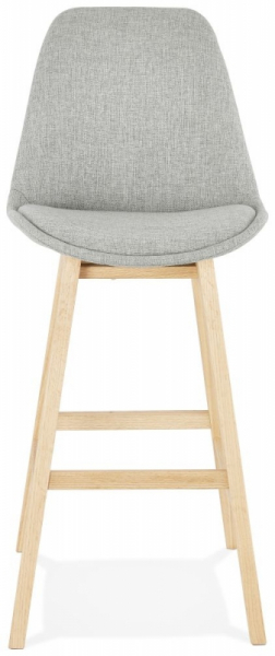 Scaun bar gri tapitat Louis premium, stil scandinav, material textil / picioare lemn masiv, BS01910GRNA - Kokoon [2]