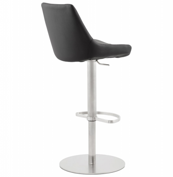 Scaun de design pentru bar KARU negru cu burete piele / otel inoxidabil, BS00990BL - Kokoon [4]