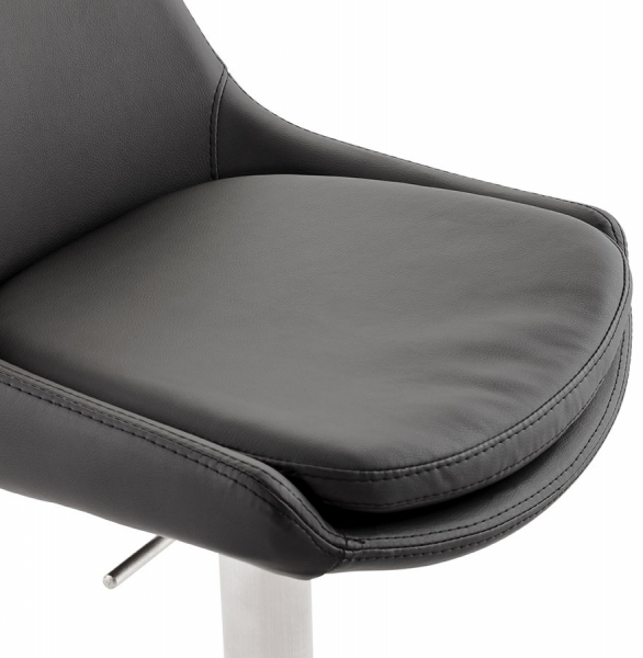 Scaun de design pentru bar KARU negru cu burete piele / otel inoxidabil, BS00990BL - Kokoon [7]