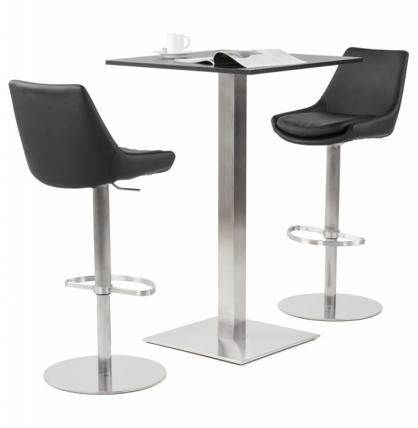 Scaun de design pentru bar KARU negru cu burete piele / otel inoxidabil, BS00990BL - Kokoon [14]