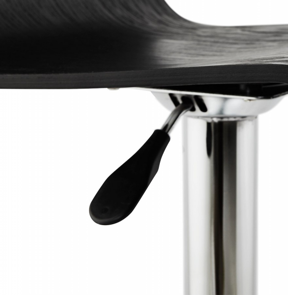 Scaun bar negru lemn indoit Madeira Premium, inaltime reglabila, picior metal crom, BS00910BL - Kokoon [10]