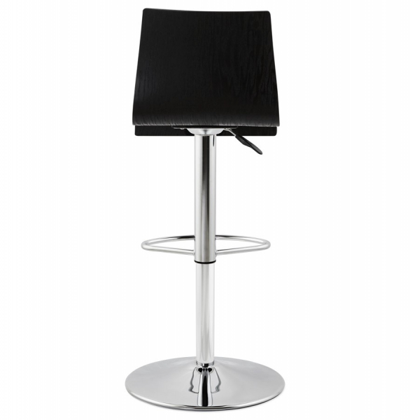 Scaun bar negru lemn indoit Madeira Premium, inaltime reglabila, picior metal crom, BS00910BL - Kokoon [5]