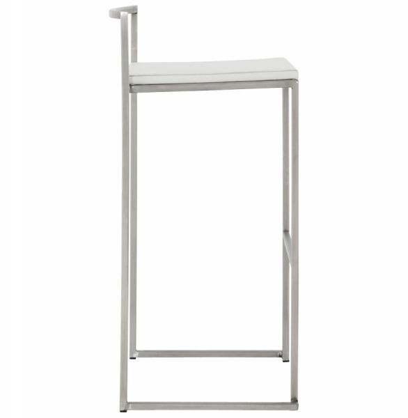 Scaun bar alb piele ecologica Meto structura patrata otel inoxidabil, BS00120WH - Kokoon [3]