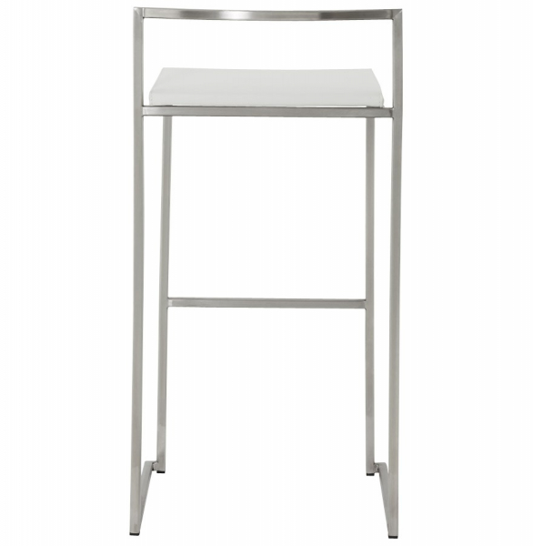 Scaun bar alb piele ecologica Meto structura patrata otel inoxidabil, BS00120WH - Kokoon [5]