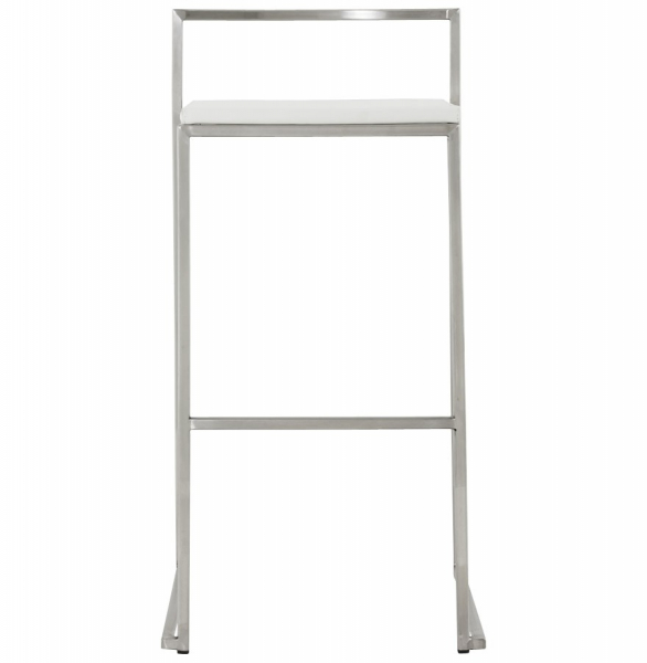Scaun bar alb piele ecologica Meto structura patrata otel inoxidabil, BS00120WH - Kokoon [2]