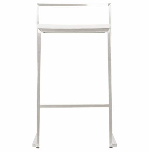 Scaun bar modern patrat Meto II, tapitat piele ecologica alba, picioare otel inoxidabil, BS00790WH - Kokoon [7]