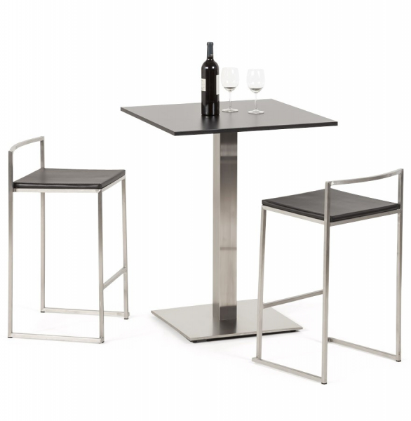 Scaun bar modern patrat Meto II tapitat piele ecologica neagra, picioare otel inoxidabil, BS00780BL - Kokoon [20]