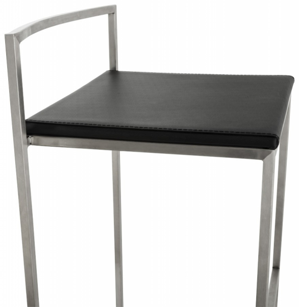 Scaun bar negru piele ecologica Meto structura patrata otel inoxidabil, BS00110BL - Kokoon [6]