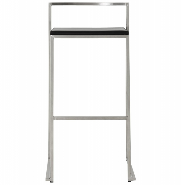 Scaun bar negru piele ecologica Meto structura patrata otel inoxidabil, BS00110BL - Kokoon [2]