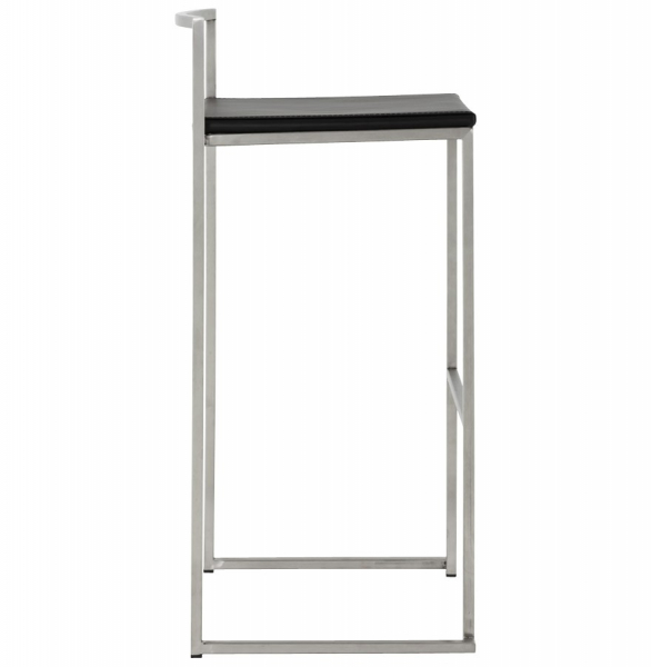 Scaun bar negru piele ecologica Meto structura patrata otel inoxidabil, BS00110BL - Kokoon [3]