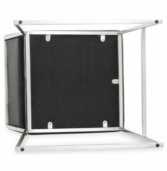 Scaun inalt bar negru tapitat piele ecologica Dod Premium, picioare otel, BS01210BL - Kokoon [15]