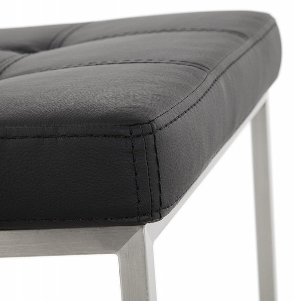 Scaun inalt bar negru tapitat piele ecologica Dod Premium, picioare otel, BS01210BL - Kokoon [8]