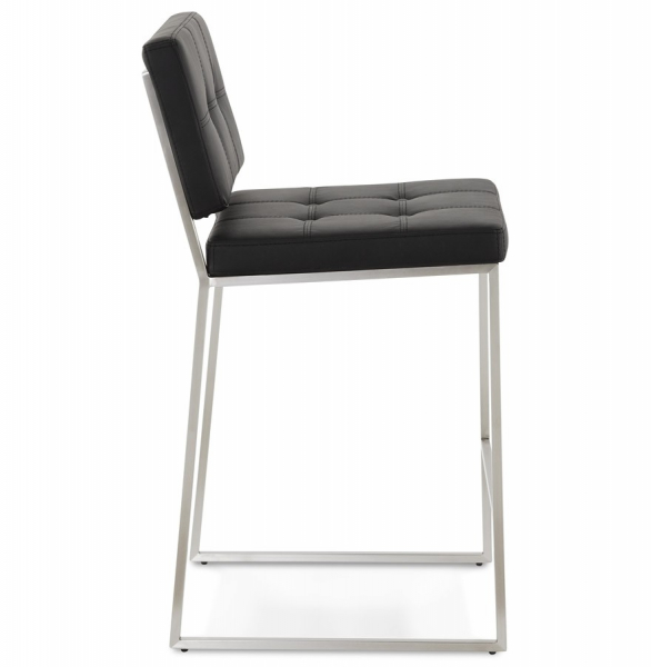Scaun inalt bar negru tapitat piele ecologica Dod Premium, picioare otel, BS01210BL - Kokoon [3]