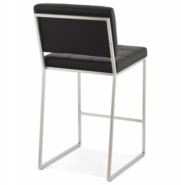 Scaun inalt bar negru tapitat piele ecologica Dod Premium, picioare otel, BS01210BL - Kokoon [4]