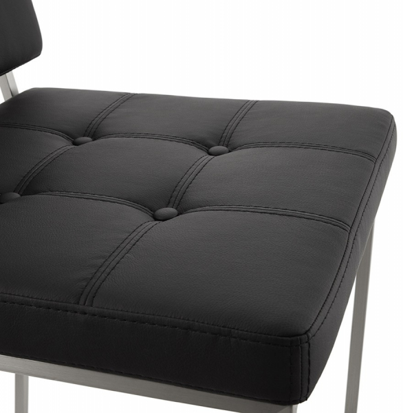 Scaun inalt bar negru tapitat piele ecologica Dod Premium, picioare otel, BS01210BL - Kokoon [7]